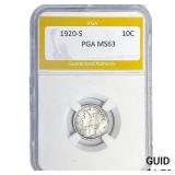 1920-S Mercury Silver Dime PGA MS63
