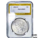 1922-S Silver Peace Dollar PGA MS63