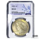 1922 Silver Peace Dollar NGC MS62