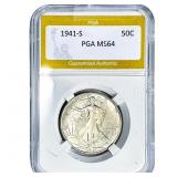1941-S Walking Liberty Half Dollar PGA MS64