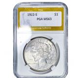 1922-S Silver Peace Dollar PGA MS63