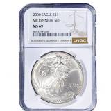 2000 Silver Eagle NGC MS69 Millennium Set
