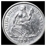 1891 Silver Dime (Seated Liberty) UNCIRCULATED