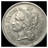 1866 Nickel Three-Cent Piece LIGHTLY CIRCULATED