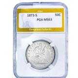 1873-S Seated Liberty Half Dollar PGA MS63
