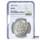 1891-O Morgan Silver Dollar NGC AU53