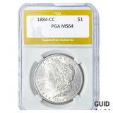 1884-CC Morgan Silver Dollar PGA MS64