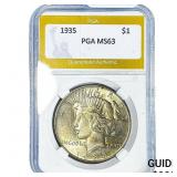 1935 Silver Peace Dollar PGA MS63