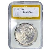 1927-D Silver Peace Dollar PGA MS64