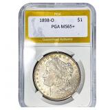 1898-O Morgan Silver Dollar PGA MS65+