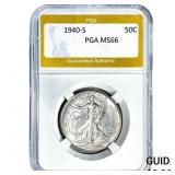 1940-S Walking Liberty Half Dollar PGA MS66