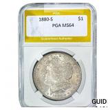 1880-S Morgan Silver Dollar PGA MS64