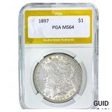 1897 Morgan Silver Dollar PGA MS64