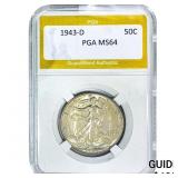 1943-D Walking Liberty Half Dollar PGA MS64