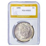 1886 Morgan Silver Dollar PGA MS65