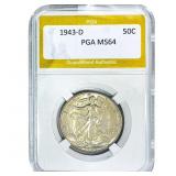 1943-D Walking Liberty Half Dollar PGA MS64