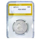 1871-S Seated Liberty Half Dollar PGA MS63