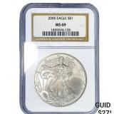 2005 Silver Eagle NGC MS69