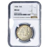 1904 Barber Half Dollar NGC MS62
