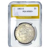 1902-O Morgan Silver Dollar PGA MS66+