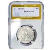 1868-S Seated Liberty Half Dollar PGA MS63