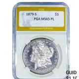 1879-S Morgan Silver Dollar PGA MS65 PL