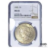 1925 Silver Peace Dollar NGC MS65