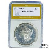 1878-S Morgan Silver Dollar PGA MS63 PL