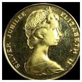 1977 Bermuda Gold 100 Dollars Silver Jubilee GEM B