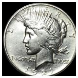 1921 Silver Peace Dollar CLOSELY UNCIRCULATED
