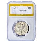 1938 Walking Liberty Half Dollar PGA MS64
