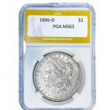 1896-O Morgan Silver Dollar PGA MS63