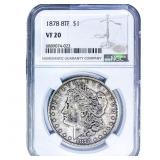1878 8TF Morgan Silver Dollar NGC VF20