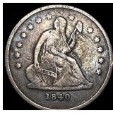 1840-O Silver Seated Liberty Quarter LIGHTLY CIRCU