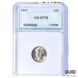 1941 Mercury Silver Dime PGA MS67 FB