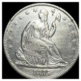 1875 Seated Liberty Half Dollar CLOSELY UNCIRCULAT