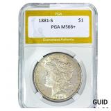 1881-S Morgan Silver Dollar PGA MS66+