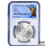 1985Mo  NGC MS64 Mexico Silver 1 Onza