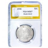 1936 Rhode Island Half Dollar PGA MS67