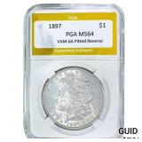 1897 Morgan Silver Dollar PGA MS64 VAM-6A
