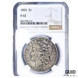 1893 Morgan Silver Dollar NGC F12