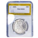1826 Capped Bust Half Dollar PGA MS65