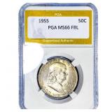 1955 Franklin Half Dollar PGA MS66 FBL