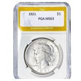 1921 Silver Peace Dollar PGA MS63