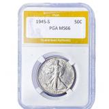 1945-S Walking Liberty Half Dollar PGA MS66