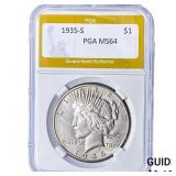 1935-S Silver Peace Dollar PGA MS64