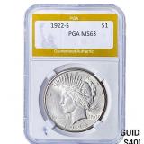 1922-S Silver Peace Dollar PGA MS63