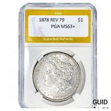1878 Rev 79 Morgan Silver Dollar PGA MS63+
