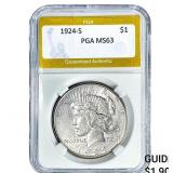 1924-S Silver Peace Dollar PGA MS63