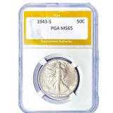 1943-S Walking Liberty Half Dollar PGA MS65